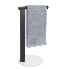 Siyzda Hand Towel Holder Stand for Bathroom, L- Shaped Standing Matte Black