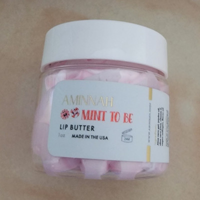 AMINNAH Mint To Be Lip Butter Balm, Mint Scent, Vegan, Aloe+Jojoba+E 1 oz
