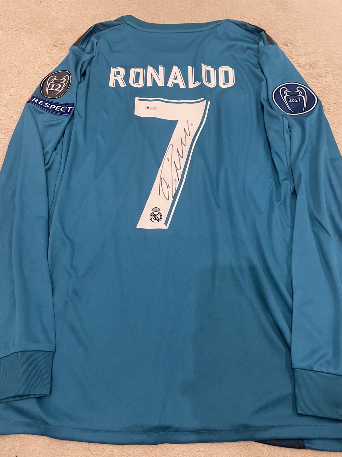 Cristiano Ronaldo Signed Real Madrid Shirt Beckett witness COA for sale on Ebay