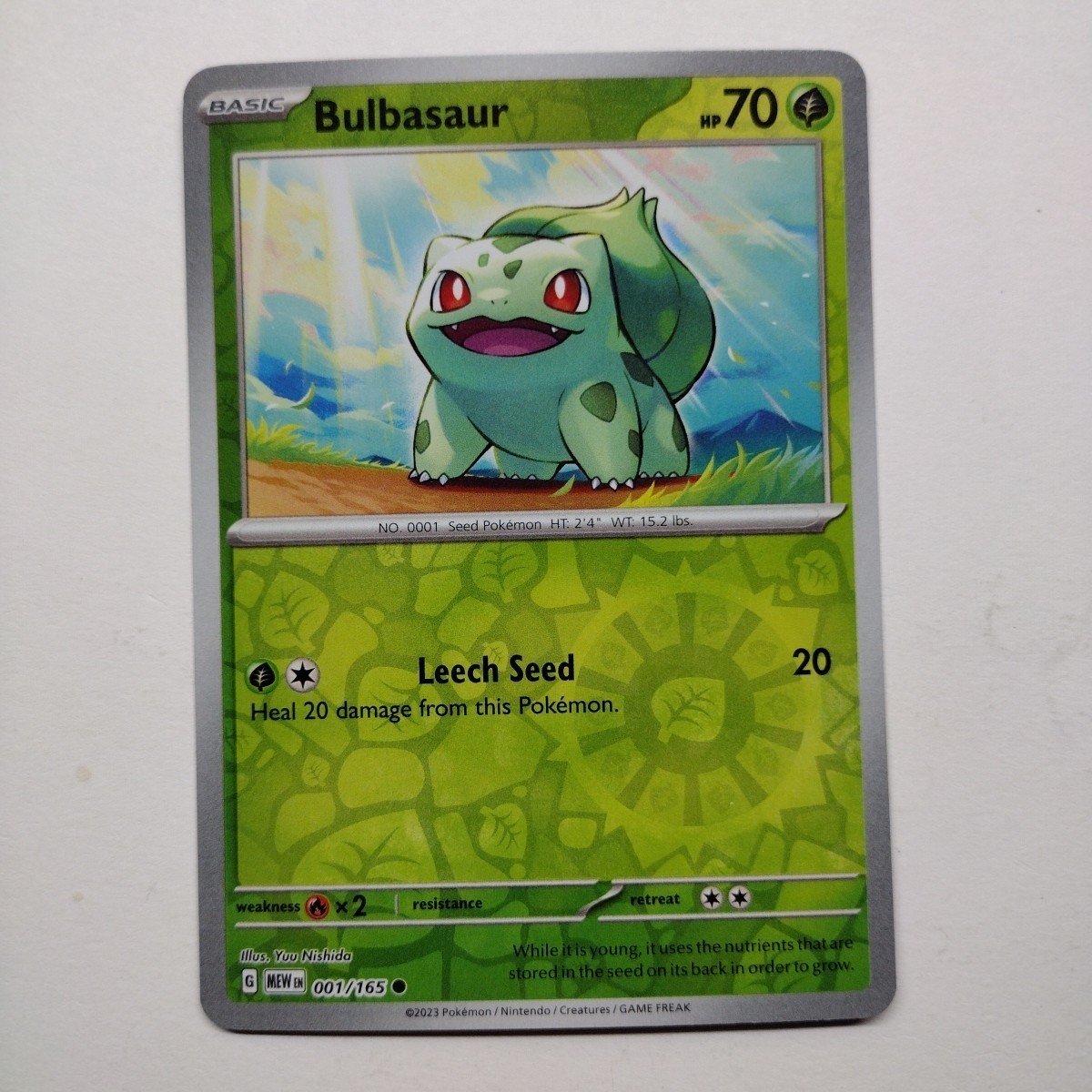 Bulbasaur 001/165 Reverse Holo Sv: Scarlet & Violet 151 Pokemon TCG NM