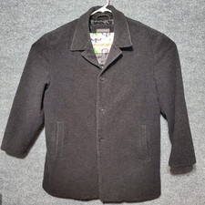 Vintage Banana Republic Wool Cashmere Overcoat Mens XL Charcoal Gray Classic