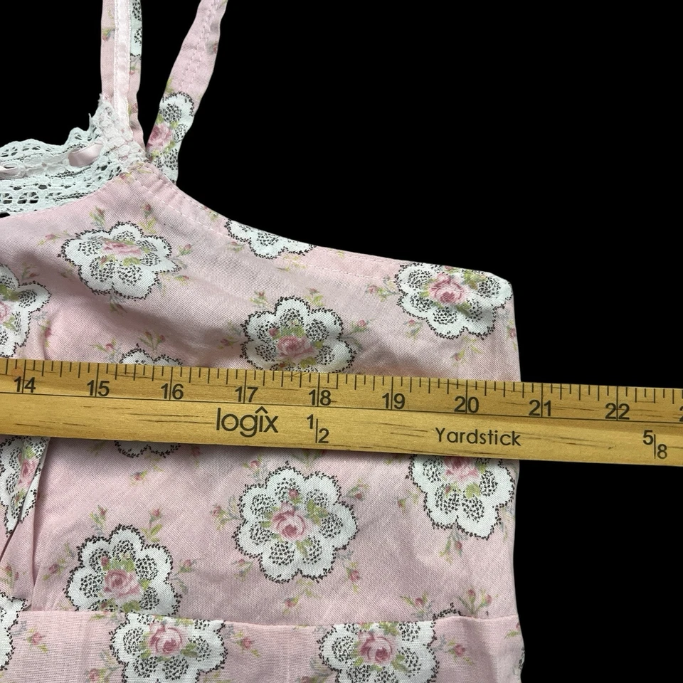 Laura Ashley Cami Babydoll Strappy XL Floral Lace Ribbon Coquette Y2K Crop NWT - Image 4 of 4