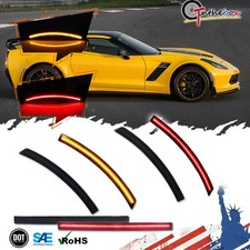 For Chevy Corvette C7 2014-2019 LED Side Marker & Rear Bumper Reflector Smoked