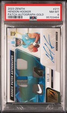 2023 Panini Zenith Patch Autograph-Gold Hendon Hooker #211 /10 PSA 8