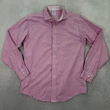 Brooks Brothers Mens 15.5 35 Dress Shirt Classic Pink Gingham Non-Iron Supima