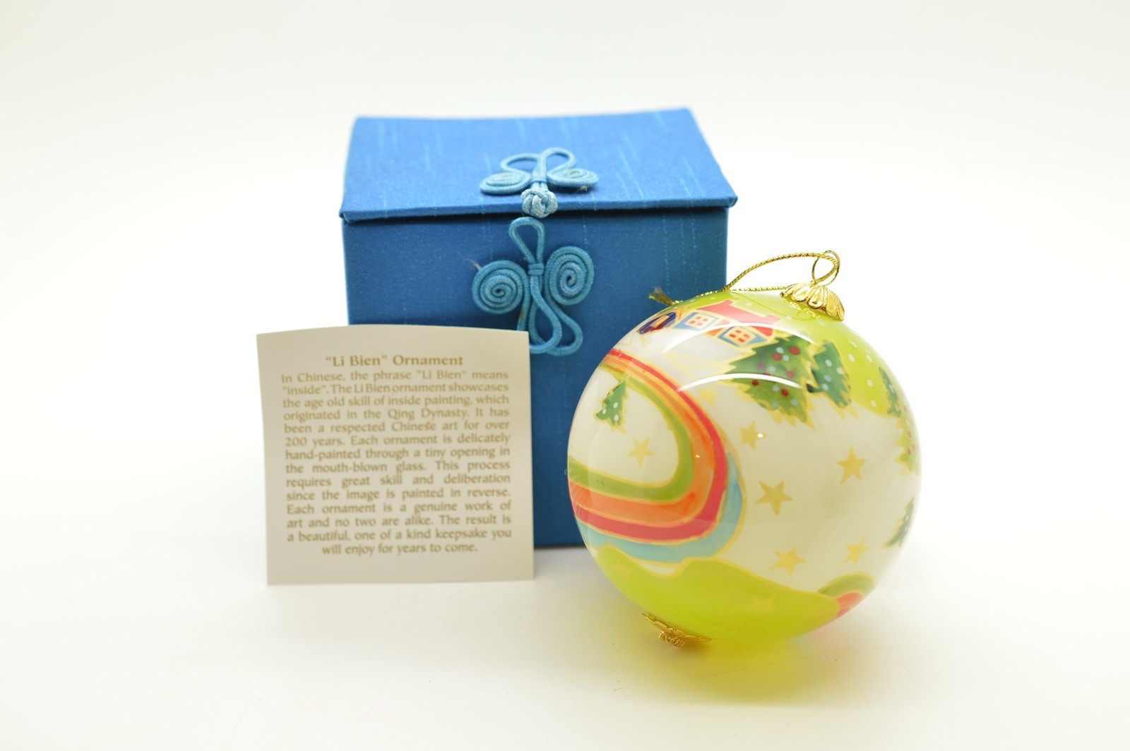 Pier 1 Li Bien Snowmen Glass Christmas Ornament In Box 2009