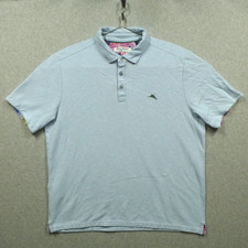 Tommy Bahama Polo Shirt Men XL Blue IslandZone Performance Golf Cotton Polyester