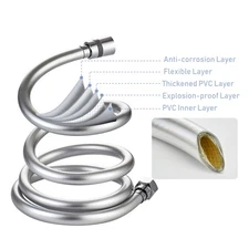 .5FT Anti-twist Shower Hose With Leakproof Gasket Flexible Water Hose