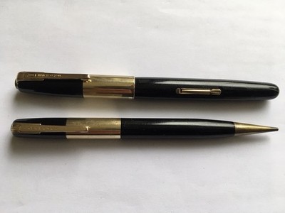 C1960s VINTAGE WATERMANS No877 ENGLISH MADE BLACK PEN&PENCIL SET