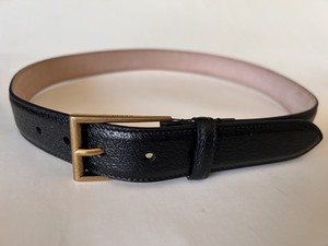 GUCCI UNISEX Black Leather Belt W/Gold Buckle Size 85/34 495502 CW10X Wore Once Gucci Leather 34 Size Belts for Women for sale | eBay main image 3