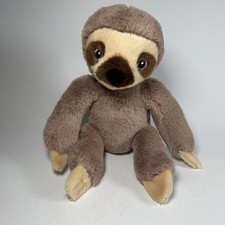 Aurora World Plush Eco Nation Sloth Brown Beige 9" 2021 Sitting Stuffed Animal