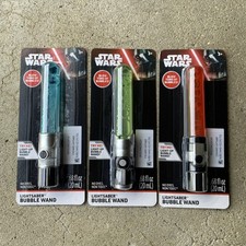 Star Wars All 3 Mini Lightsaber Light-Up Bubble Wand 5.8" Red Blue Green 2025
