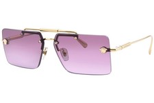Versace VE2245 10028H Sunglasses Gold/Violet Gradient Lenses Rimless Style 60mm