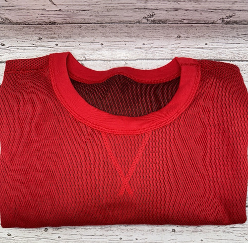 Hanes Men's Thermal Crew long sleeve SHIRT Warmer comfort Reversible Red Medium