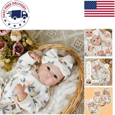 Hand-Painted 20-Inch Reborn Baby Doll Set with Accessories - Cuddly and Safe