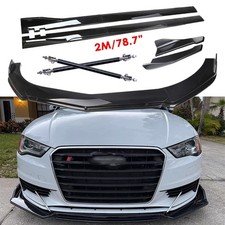 Front Bumper Lip Spoiler Side Skirt Rear Lip For Audi A3 A4 A5 A6 A7 B8 S4 S5