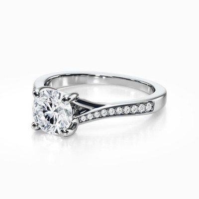 Exklusiver Diamantring Platin PT950 1,70 kt rund E F VVS2 IGI CVD