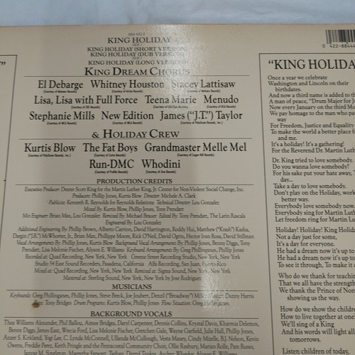 MLK Dream Chorus Holiday Crew 12'' Single Whitney Run DMC DeBarge Melle Blow JT - Picture 7 of 16