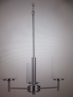 Progress Lighting Replay 3-Light Brushed Nickel Etched Glass Modern Chandelier