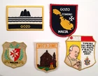 5 x Vintage Malta Souvenir Tourist Badges Patches. Holiday. Mosta Dome Etc