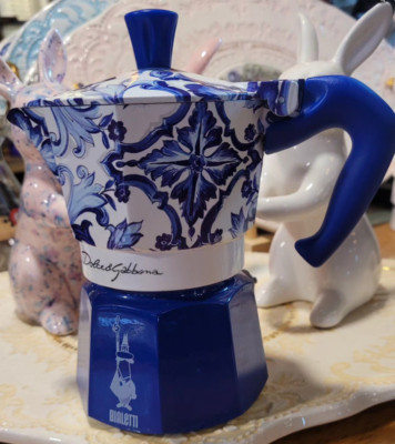 Bialetti Mocha Pot Dolce & Gabbana Blue 3 Cups Express / Genuine