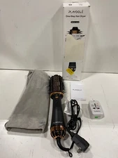 Plavogue PV-222 White Gold Travel Dual Voltage Blow Hair Dryer Brush Used