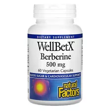 Natural Factors WellBetX Berberine 500 mg, 60 Vegetarian Capsules