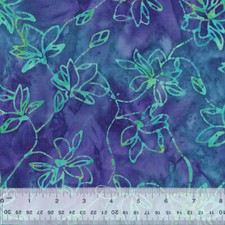 Monet Batik Fabric By The Yard Lotus Blue Purple Cotton Anthology Windham Cotton