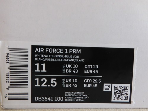 NIKE AIR FORCE 1 PREMIUM "EVO MOMENT #37" WHITE-FOSSIL-BLUE SZ 11 [DB3541-100] - Picture 6 of 6