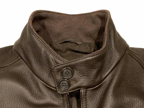 Brioni Giacca Pelle Cervo Pelle Marrone Scuro Taglia 50 Italia - Foto 4 di 9