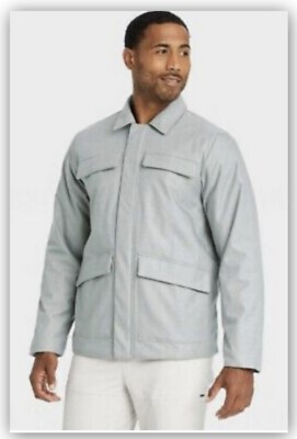 All in Motion- Men's Field Jacket Snap & Zip Closure 4 Pockets Color GRAY/MEDIUM