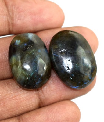 Oval Rainbow Shinny Labradorite 50.25 Ct Natural Gemstone Pair Special Offer