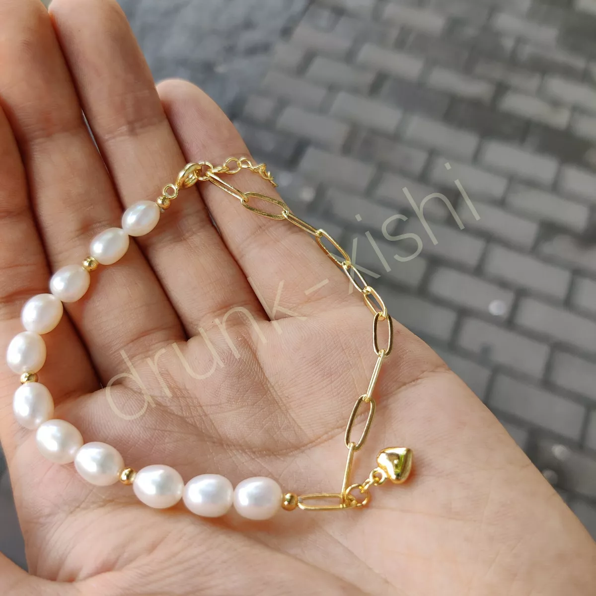 natural pink pearl bracelet