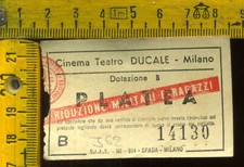 Biglietto anni 50  Teatro Cinema DUCALE Milano Platea j 062