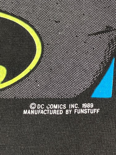 Vintage Batman Shirt Mens Small Black 80s USA DC Comics Joke Super Hero Villan - Picture 3 of 17