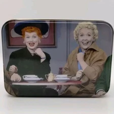 Vtg Vandor I Love Lucy Metal Tin Ethel & Lucy Smiling Friends Forever Hearts