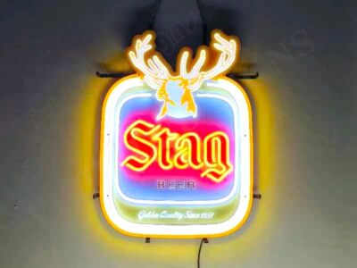 Stag Beer Golden Quality Deer 24''x18'' Vivid LED Neon Sign Light Lamp With Dimmer