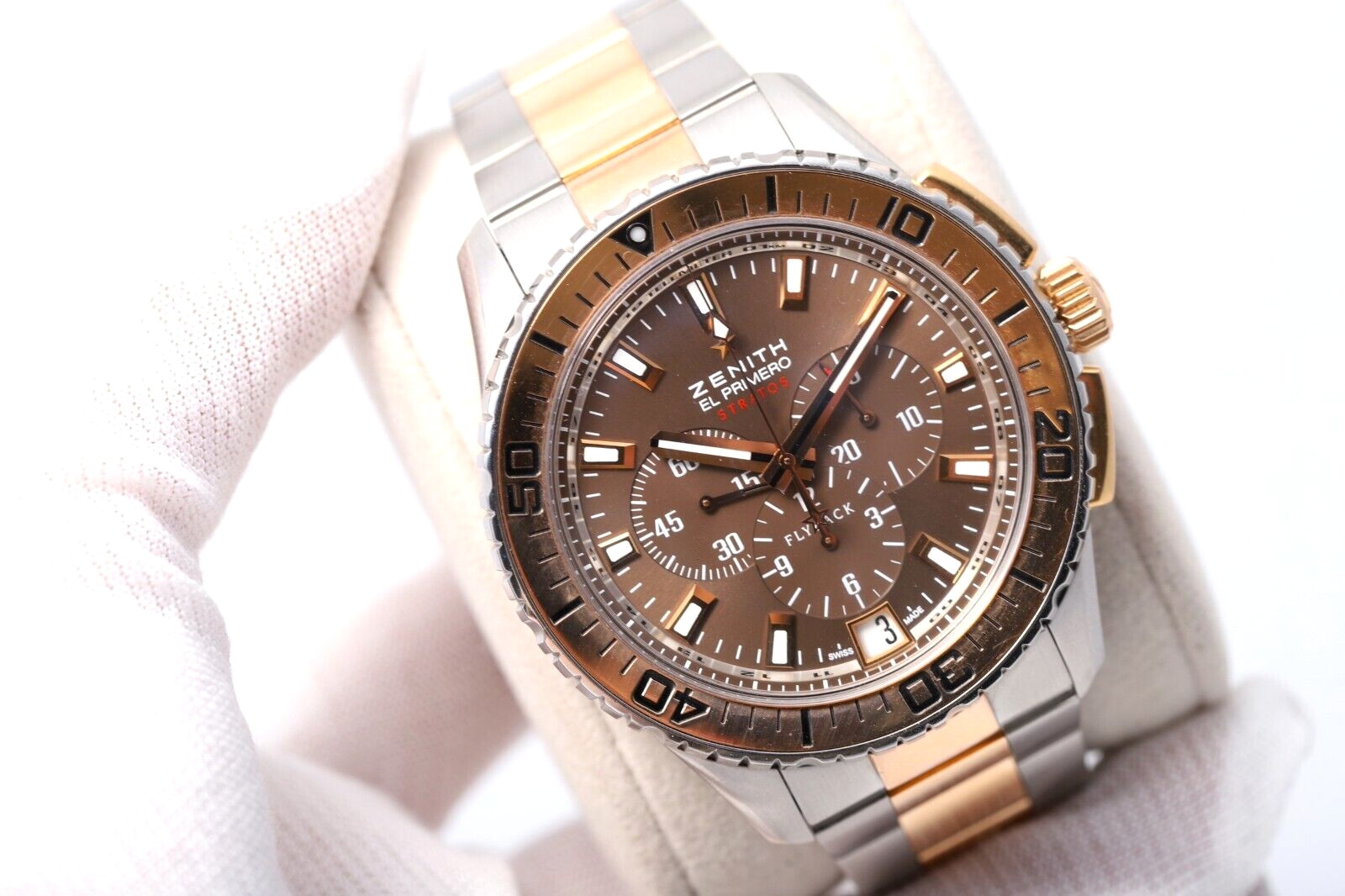 Zenith El Primero Stratos Flyback 45.5mm Rose Gold/Steel 51.2061.405 Men's Watch