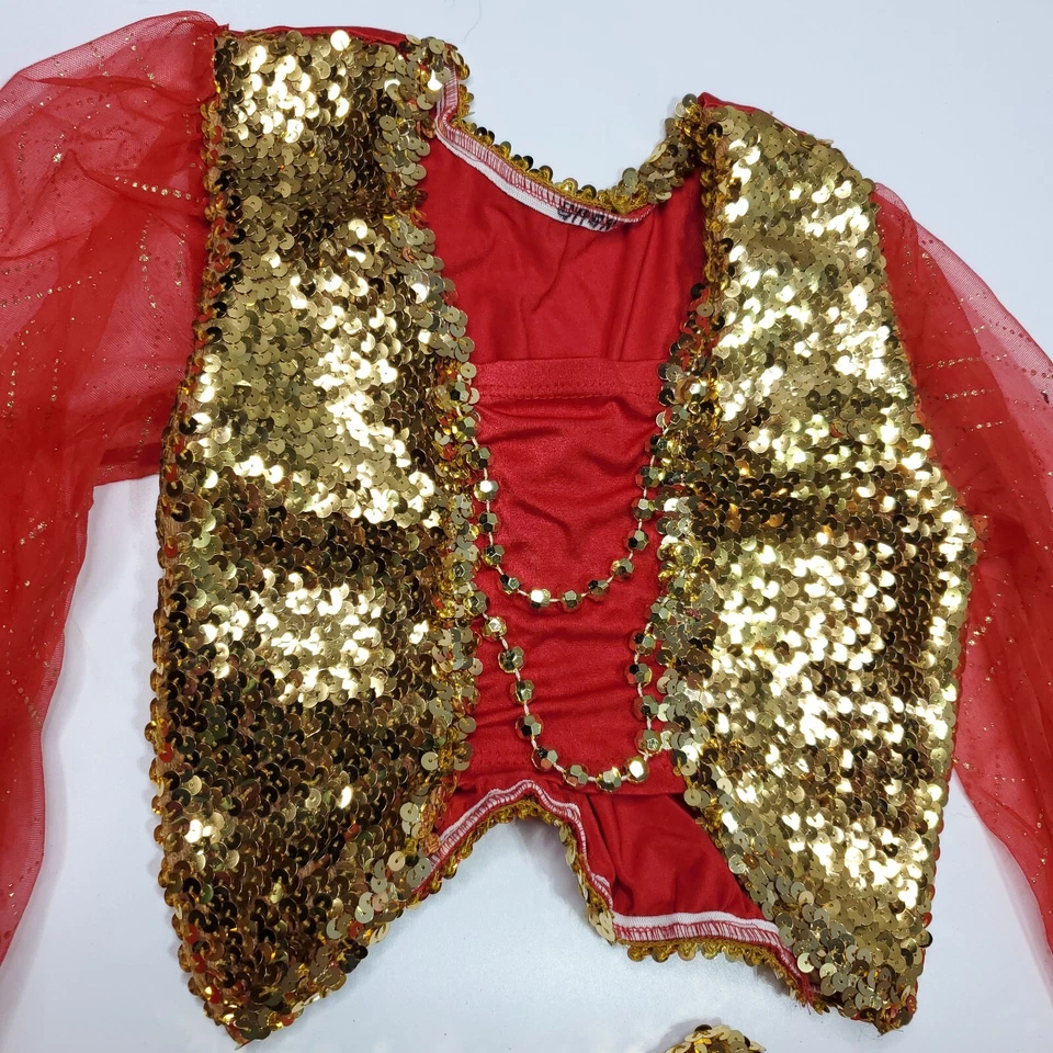 Dansco Teen Harem/Belly Dancer Halloween Costume Size 14-16 Red - Image 3 of 4