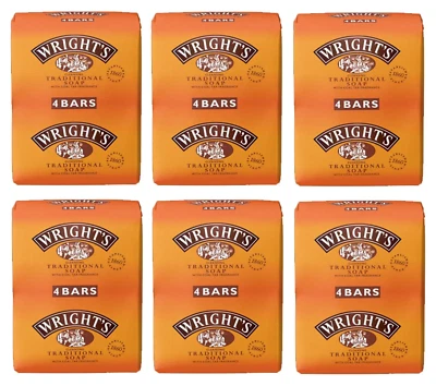 WRIGHT'S Wrights Traditional Coal Tar Fragranced Soap Bars Antiseptic Cleansing 100g Bulk