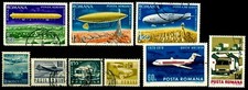 TRANSPORT  9 diverse Briefmarken  Rum&auml;nien / Romania