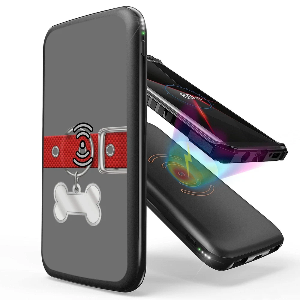 10000mAh Power Bank with Qi Wireless Charging in Black