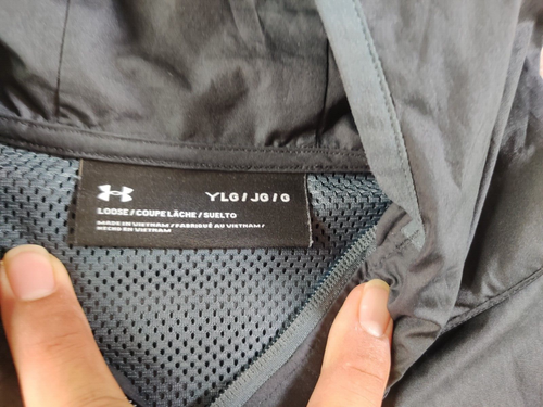 Under Armour Sack Pack Black Windbreaker Jacket Youth Boys YLG Activewear - Picture 4 of 13