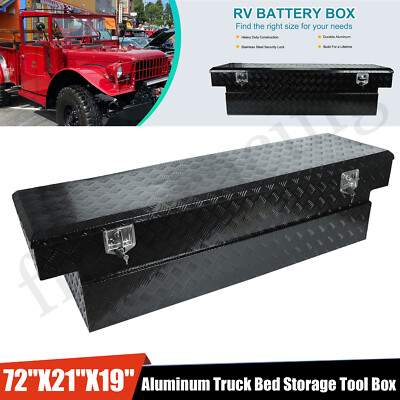 72''X21''X19'' Aluminum Tool Box Trailer Tongue For A-Frame RV Camper Dump Trailer