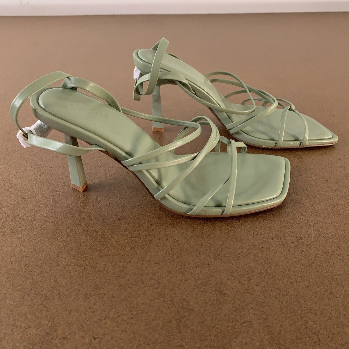 ASOS Women's Shoe Size Green Hamper Strappy Square Toe Heeled