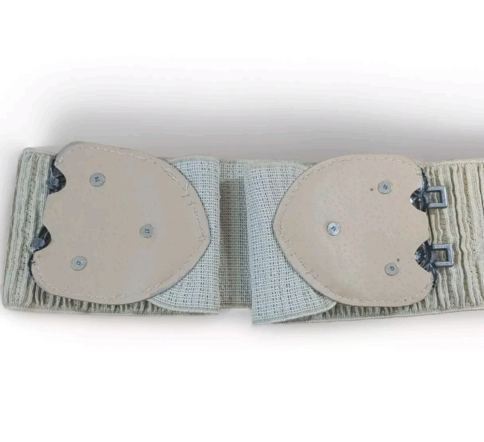 Stretch Waist Belt Beige Floral Buckle Southwestern M/L Boho Hippie Fairy Grunge - Image 4 of 4