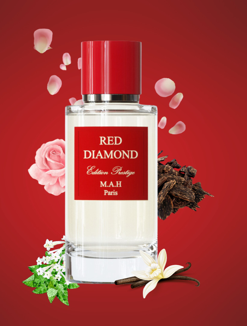 Parfum de soirée Red diamond Edition Prestige MAH extrait de parfum 50 ml pour vos nuits