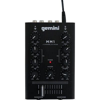 #ad Gemini MM1 Professional Audio Pocket Sized 2 Channel DJ Mixer w 2 Band EQ $54.95