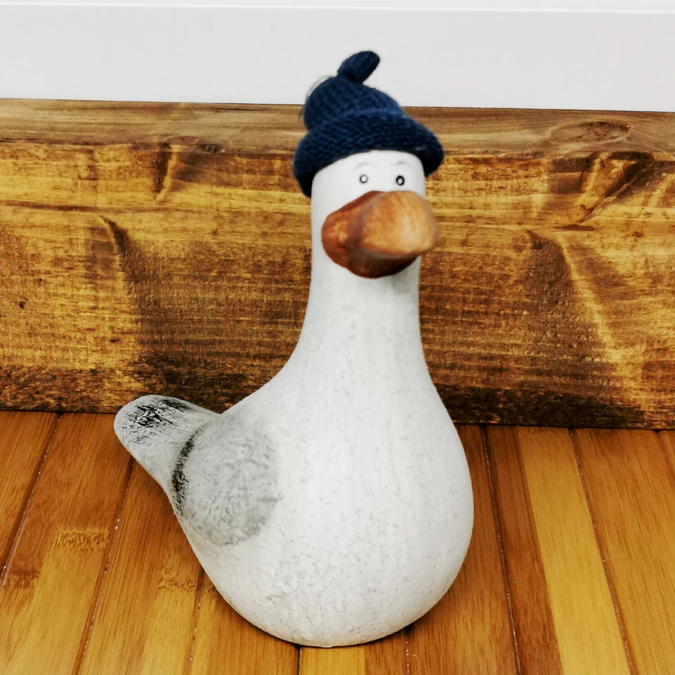 Möwe mit Strickmütze Dekofigur Hinnerk Keramik Maritim Vogel Meer Küste Strand - Bild 4 von 4