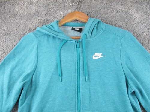 Nike Hoodie Hooded Jacket XS Long Sleeve ZipUp Athleisure Blue Drawstring - Picture 2 of 15
